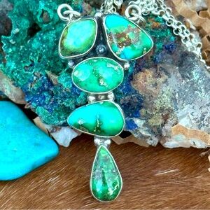 Sonoran gold turquoise sterling silver necklace